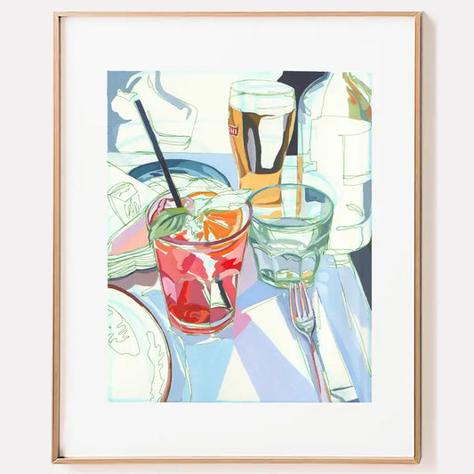 "Aperol Spritz" Cocktails in Italy Signed Giclee Print