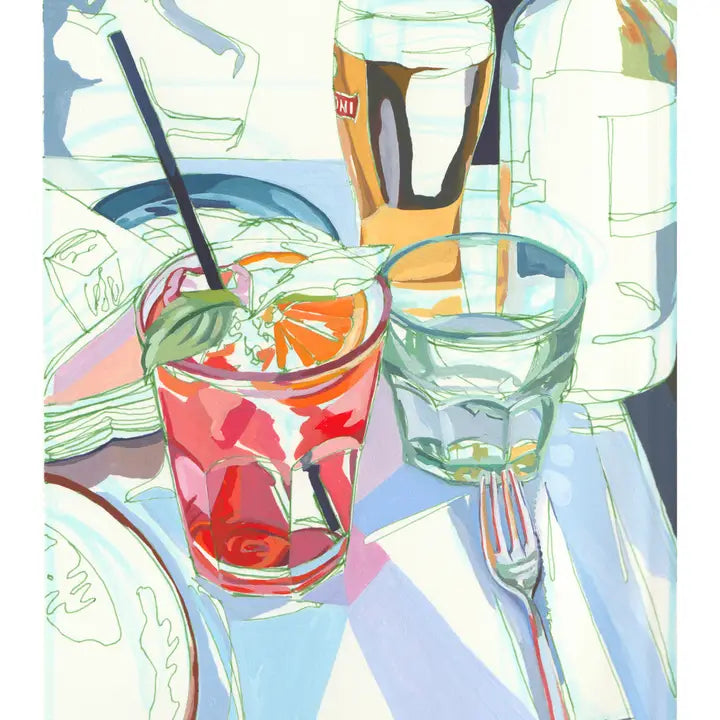 "Aperol Spritz" Cocktails in Italy Signed Giclee Print