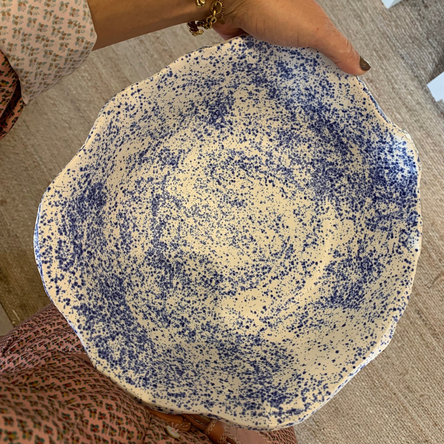 Speckle Me Blue Serving Bowl