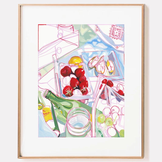 "California Picnic" Lemons & Berries Signed Giclee Print